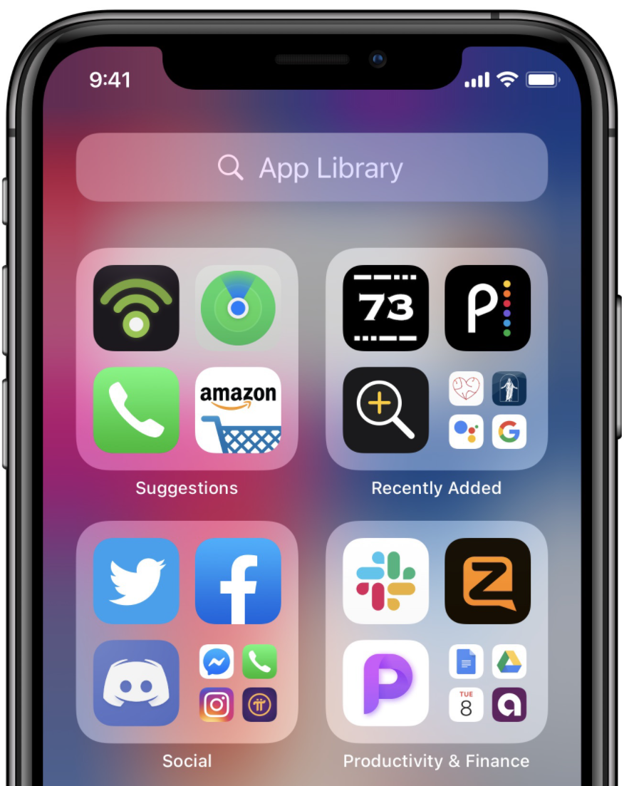 iOS 14 App library
