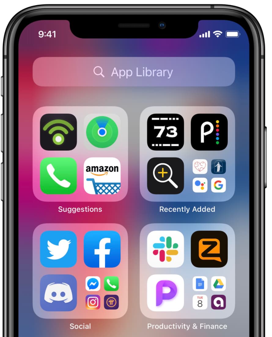 iOS 14 App library