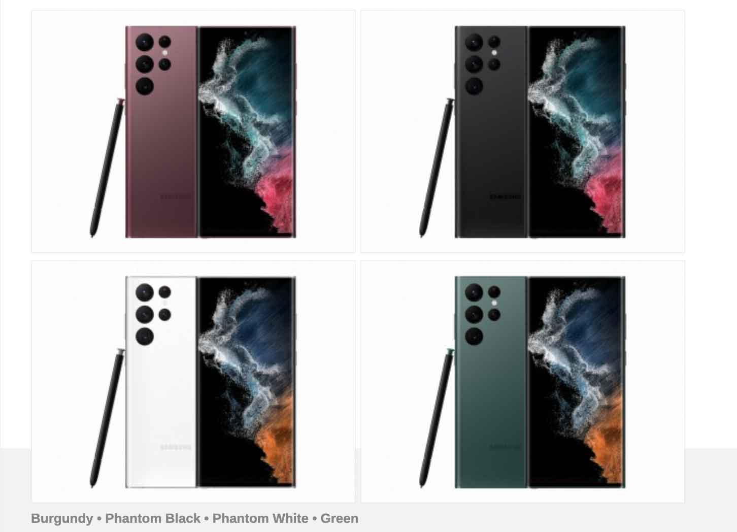 S22 Ultra Colors